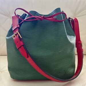 Louis Vuitton Epi Petit Noe Bi-Colour Green & Red